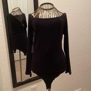 Emma & Sam Black Off the Shoulder Leotard